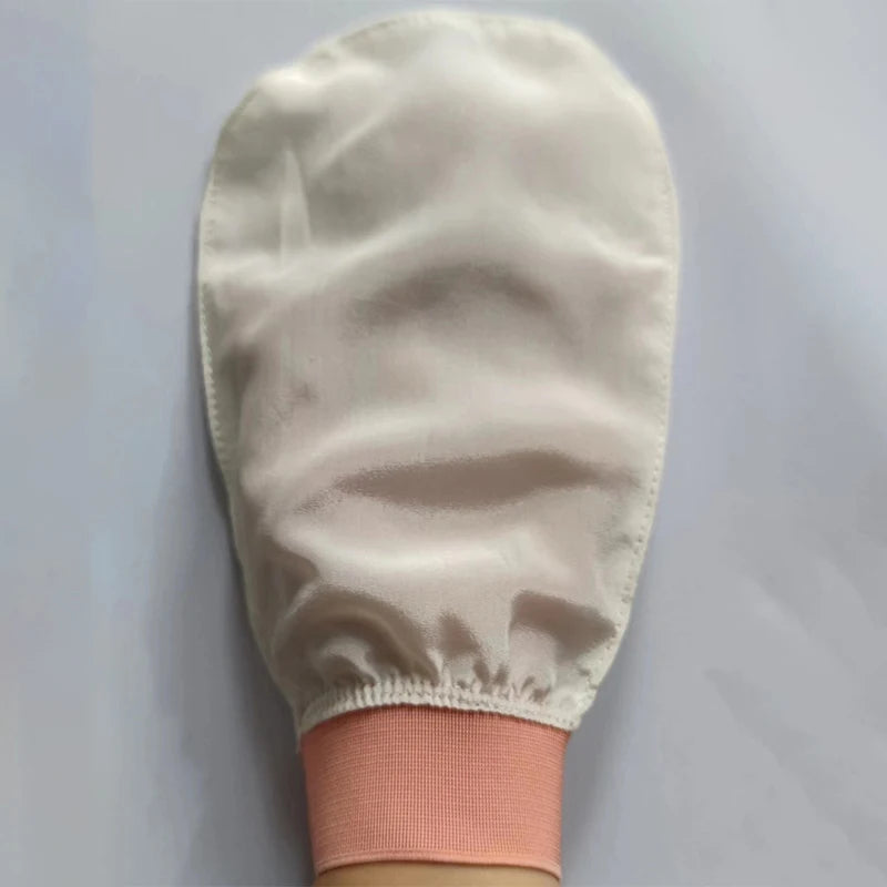100% Silk Exfoliating Face Wash Beauty Towel Soft Exfoliating Skin Bath Scrub Silk Bath Face Wash Gloves