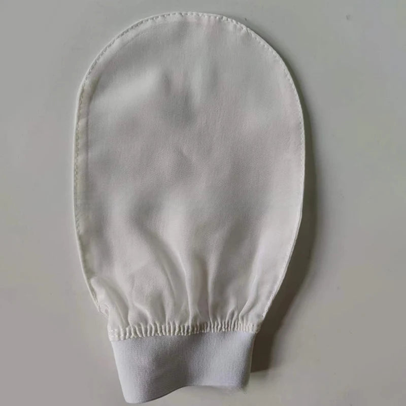 100% Silk Exfoliating Face Wash Beauty Towel Soft Exfoliating Skin Bath Scrub Silk Bath Face Wash Gloves