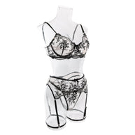 Wholesale Romantic Bra and Panty Set with Lace Garter Side Display