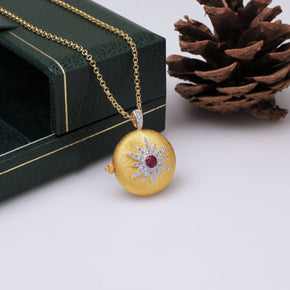 925 Silver Gilded Star Photo Clip Necklace