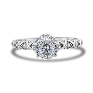 925 Sterling Silver Moissanite Ring Women's Pt950 Gold-plated Vine Winding Light Luxury