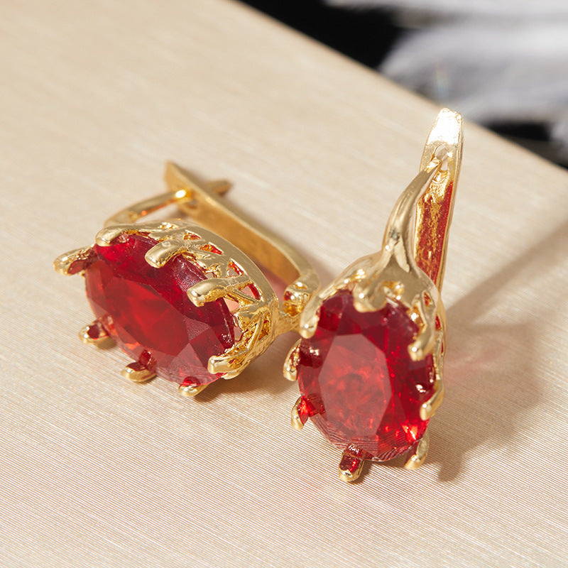 Gem Vintage Flower European And American Simple Ear Clip