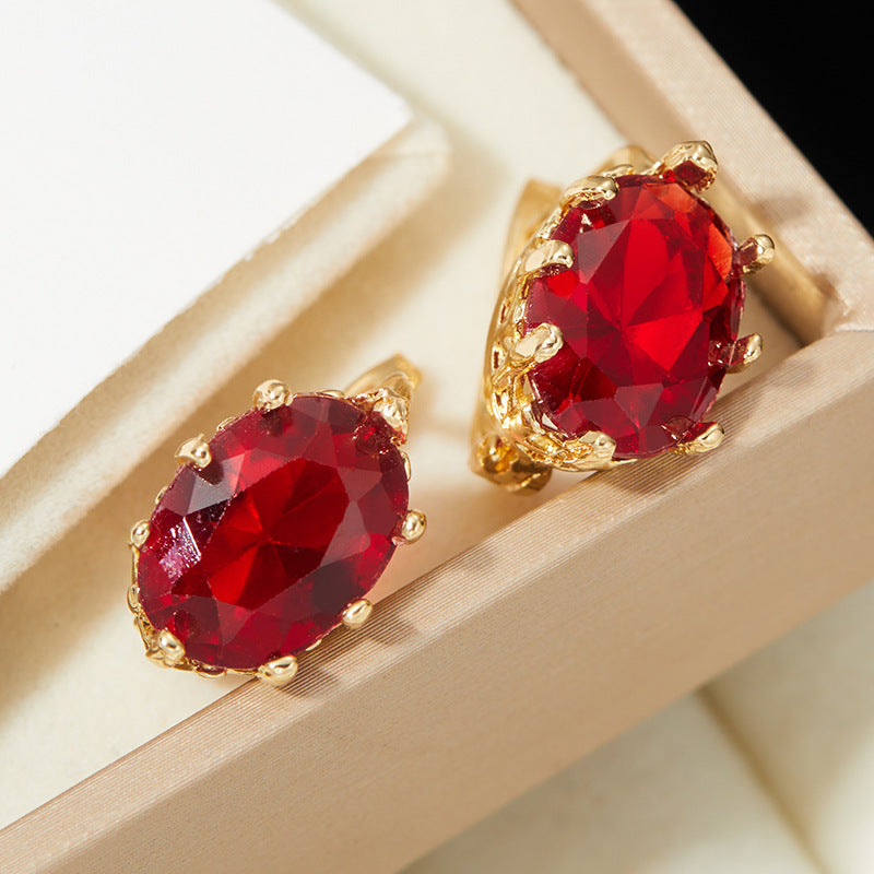 Gem Vintage Flower European And American Simple Ear Clip
