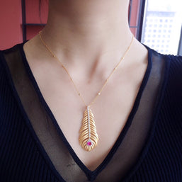 Light Luxury 925 Silver Brushed Feather Pendant Necklace