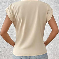 Fashion V-neck Short-sleeve T-shirt Summer Casual Irregular Knot Top For Women Clothing