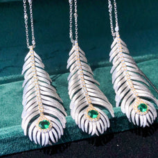 Light Luxury 925 Silver Brushed Feather Pendant Necklace