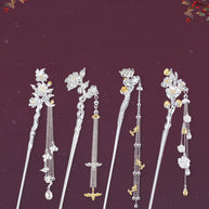 Four Beauties Sterling Silver Antique Hairpin