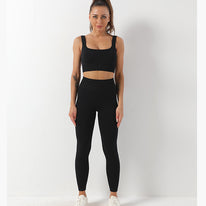2pcs Thread Yoga Suit Seamless Bra And Butt Lifting High Waist Leggings Set For Women Sports Fitness Yoga Pants Sportswear Outfits Clothing
