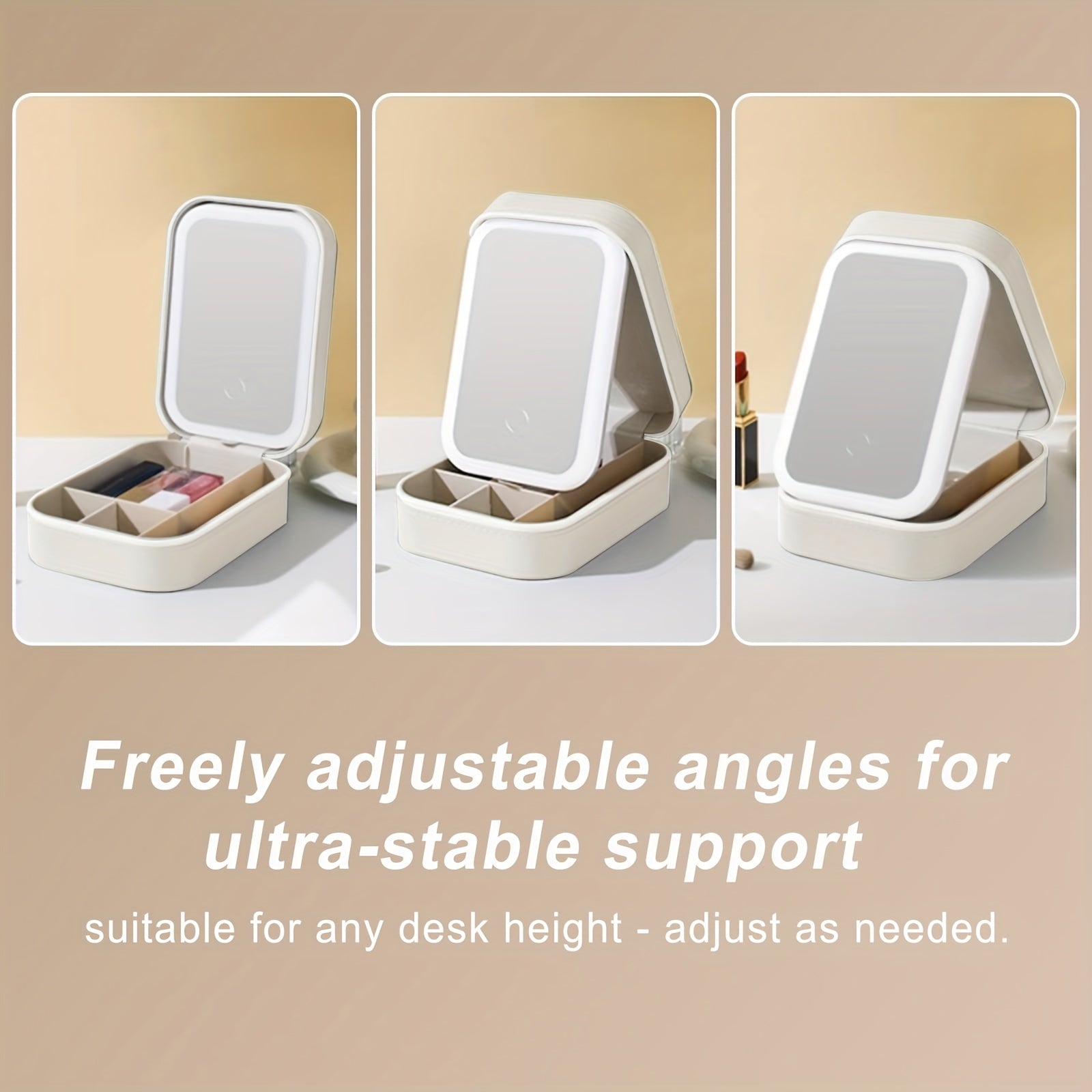 2 in 1 Travel Makeup Bag with LED Lighted, Make Up Case with Mirror, Jewelry Box Organizer with LED Makeup Mirror, 3 Color Setting Cosmetic Makeup Box Organizer Case for Women Beauty Tools Accessories Case Rechargeable, Chris