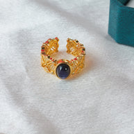 Luxury 925 Silver Plated Sapphire Ring