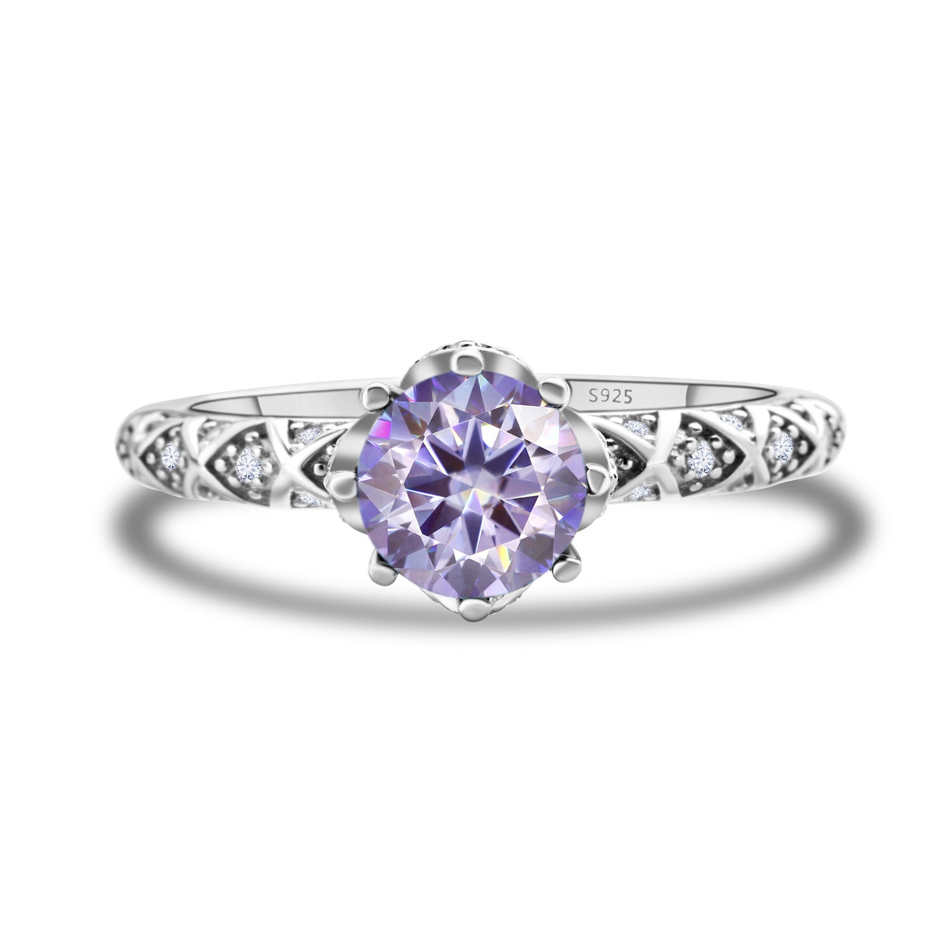 925 Sterling Silver Moissanite Ring Women's Pt950 Gold-plated Vine Winding Light Luxury