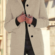 Fashion Stand Collar Woolen Coat With Pockets Fall Winter Casual Button Outwear For Women Clothing