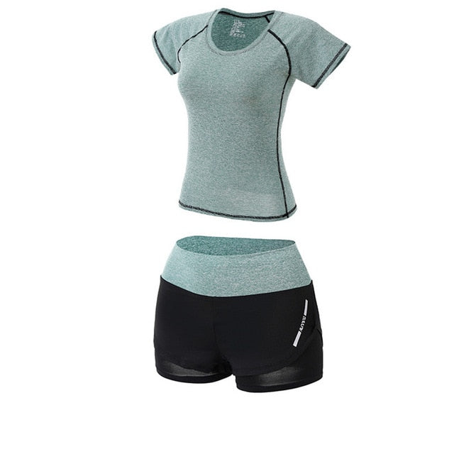 5Pcs Women's Yoga Sets Outdoor Running Yoga Quick Dry